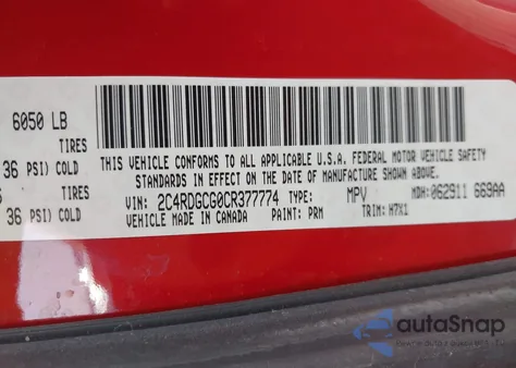 2012 Dodge Grand Caravan Sxt from USA, damaged, VIN 2C4RDGCG0CR377774